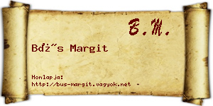 Bús Margit névjegykártya